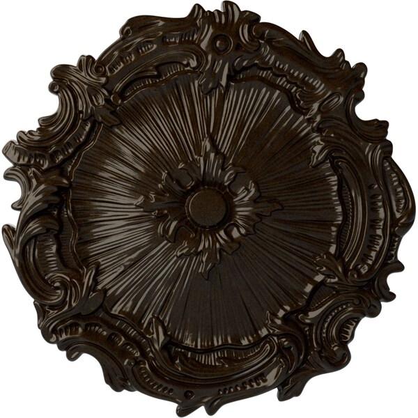 Ekena Millwork Plymouth Ceiling Medallion (Fits Canopies up to 1 5/8"), Hand-Painted Bronze, 16 3/4"OD x 1 3/8"P CM16PLBZS - main